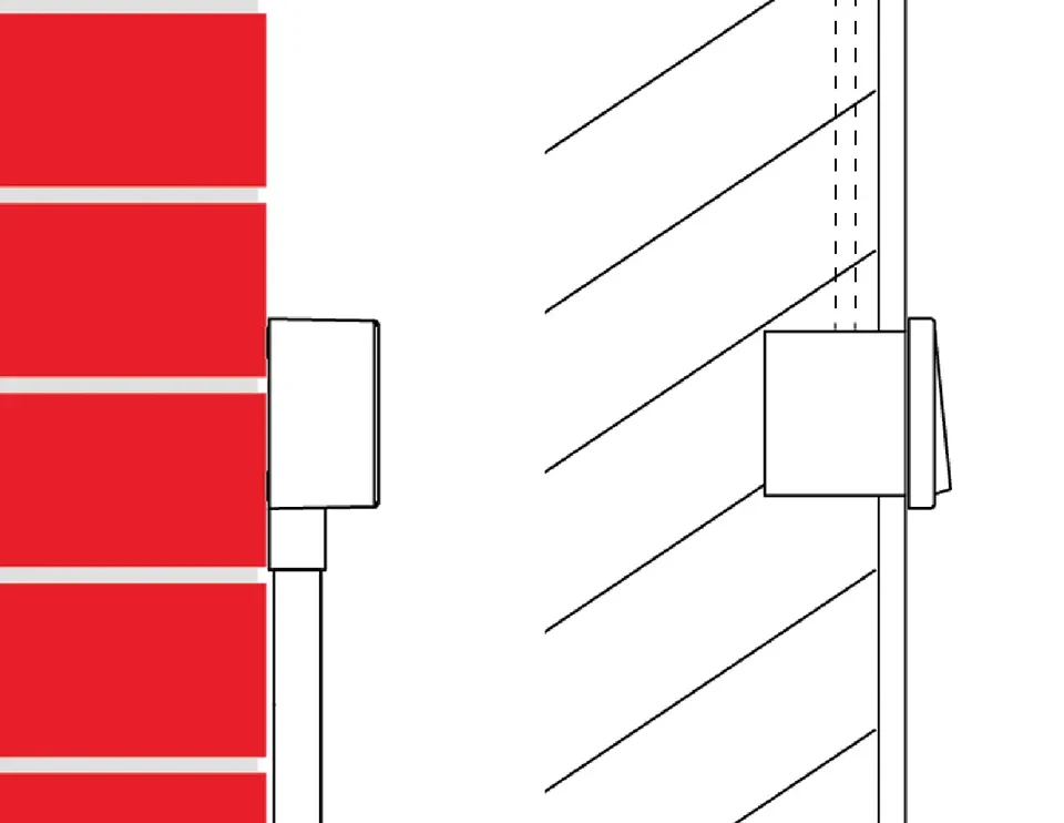 Aufputzschalter (l), Unterputzschalter (r)